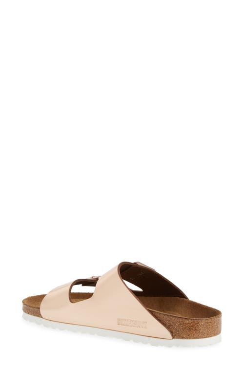 Shop Birkenstock Soft Slide Sandal In Copper Leather