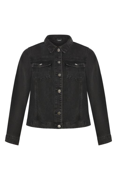 Shop City Chic Tia Denim Jacket In Black Wash