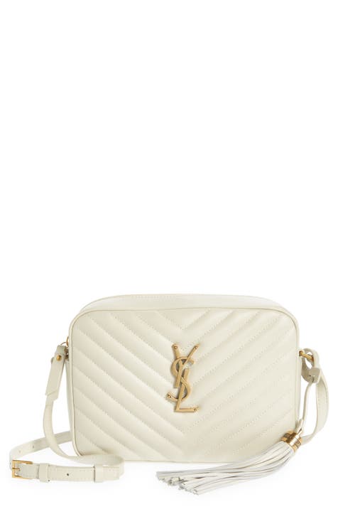 Cream Quilted Leather-Look Chain Strap Cross Body Bag