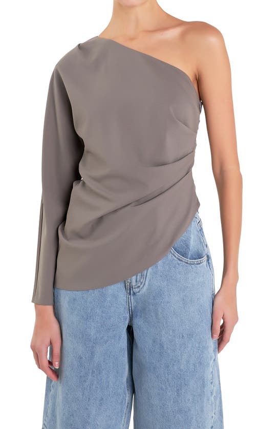 GREY LAB GREY LAB GATHERED ONE-SHOULDER ASYMMETRIC TOP 