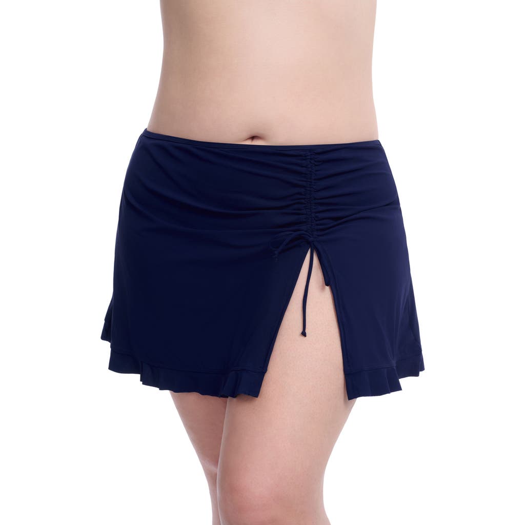 Profile By Gottex Tutti Frutti Adjustable Skirted Bikini Bottom In Navy
