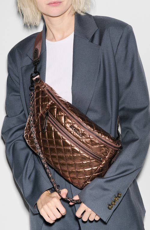 Mz Wallace Crossbody Belt Bag In Copper Metallic Lacquer
