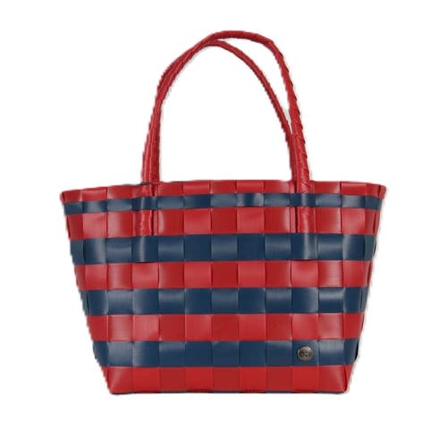 Shop Handed By Paris Spirit Recycled Tote Bags In Ocean Blue/chili Red