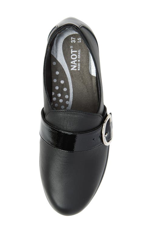 Shop Naot Viscol Strap Loafer In Jet Black/crinkle Patent