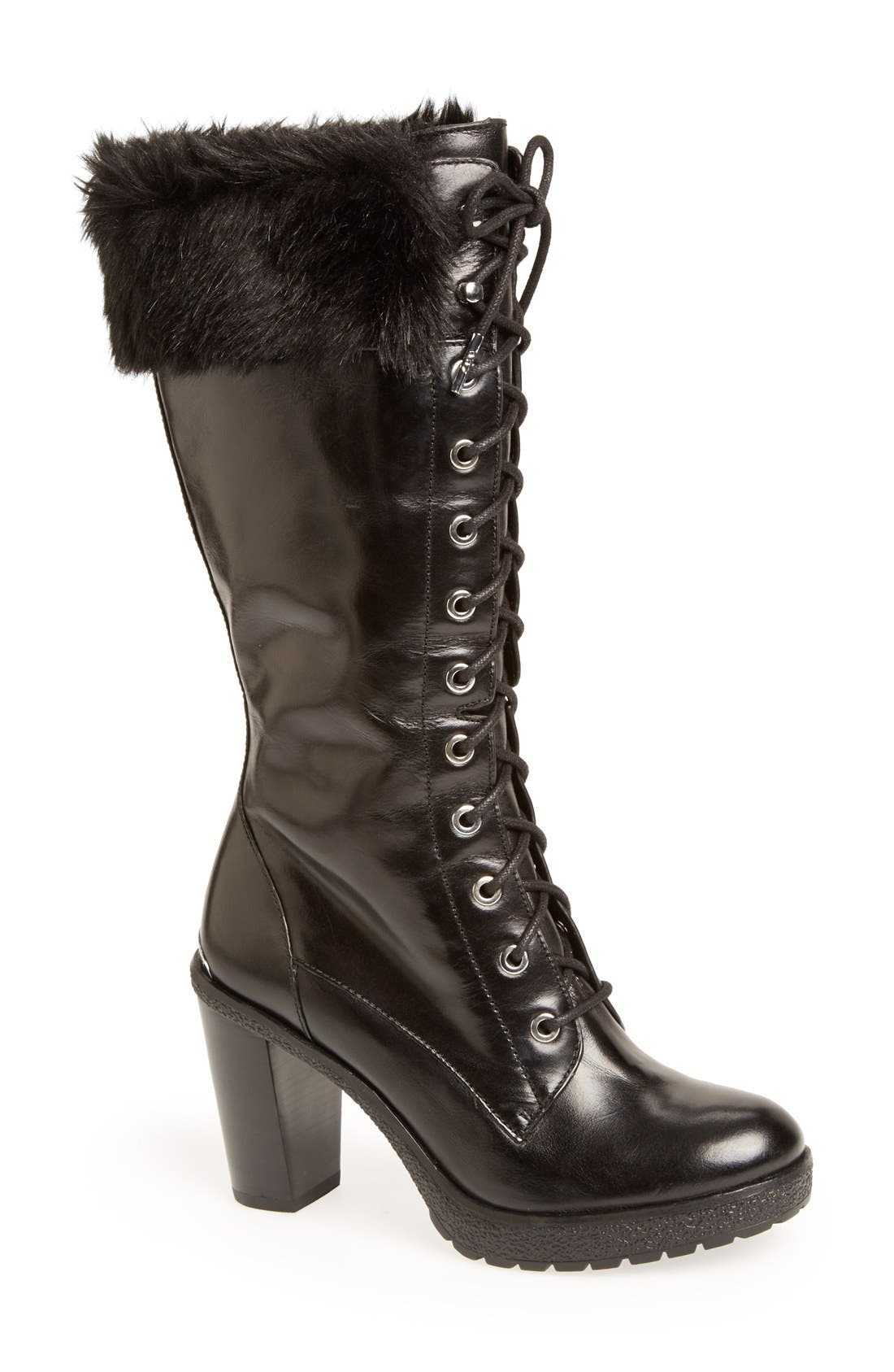 MICHAEL Michael Kors 'Kim' Lace Up Leather Boot (Women) Nordstrom