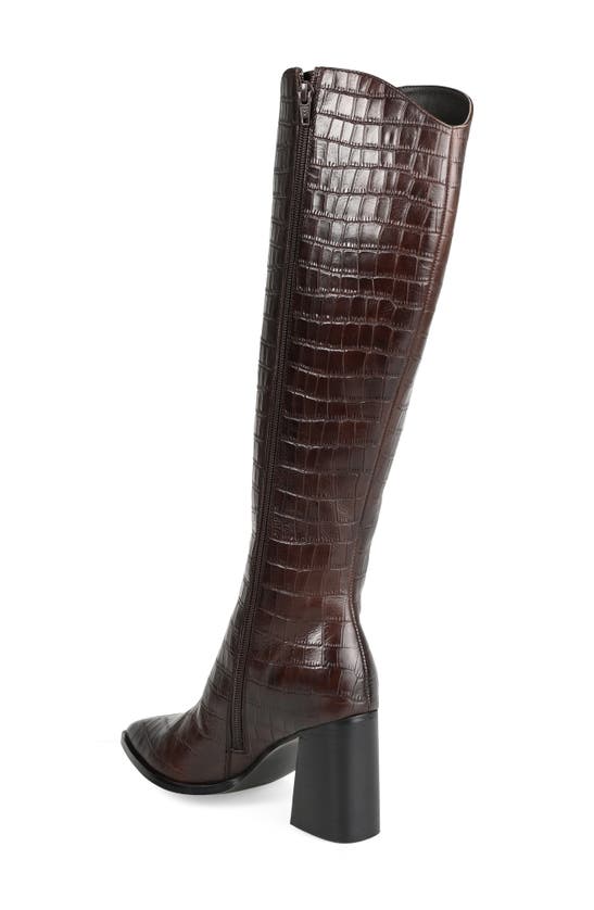 Journee Signature Laila Leather Boot In Brown