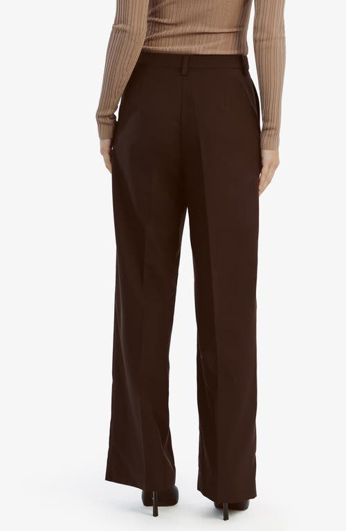 Shop Bardot Callista Straight Leg Pants In Dark Choco