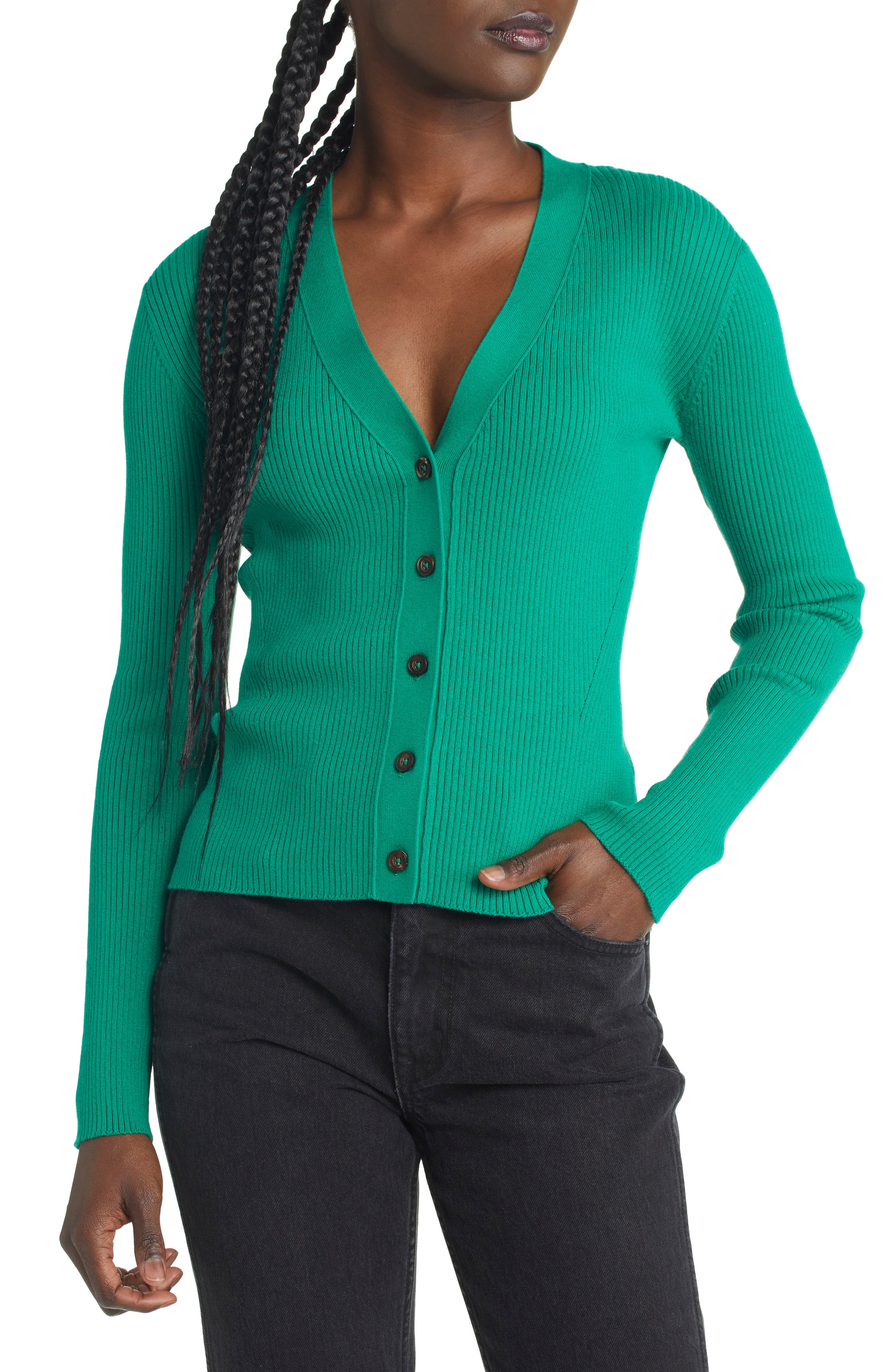 womens kelly green cardigan