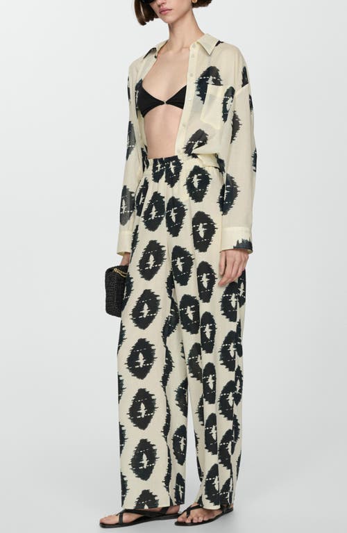 MANGO MANGO PRINT SEMISHEER BUTTON-UP SHIRT