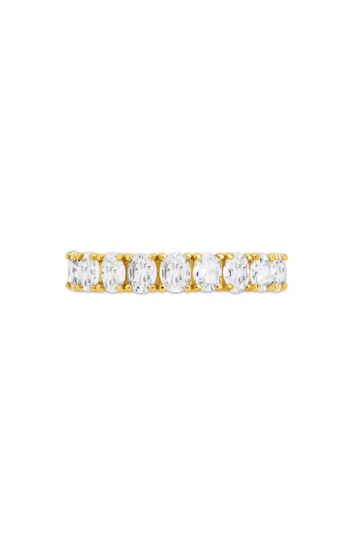 Sterling Forever Kylie Oval Cubic Zirconia Eternity Ring In Gold