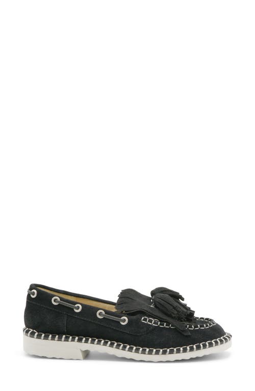 Charles David Poppy Kiltie Fringe Loafer In Black