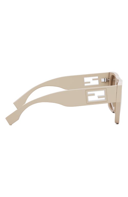 Fendi Baguette Acetate Round Sunglasses In Shiny Beige/brown