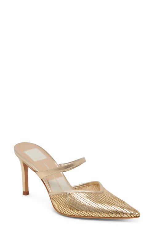 Shop Dolce Vita Kanika Pointed Toe Mule In Gold Metallic Mesh