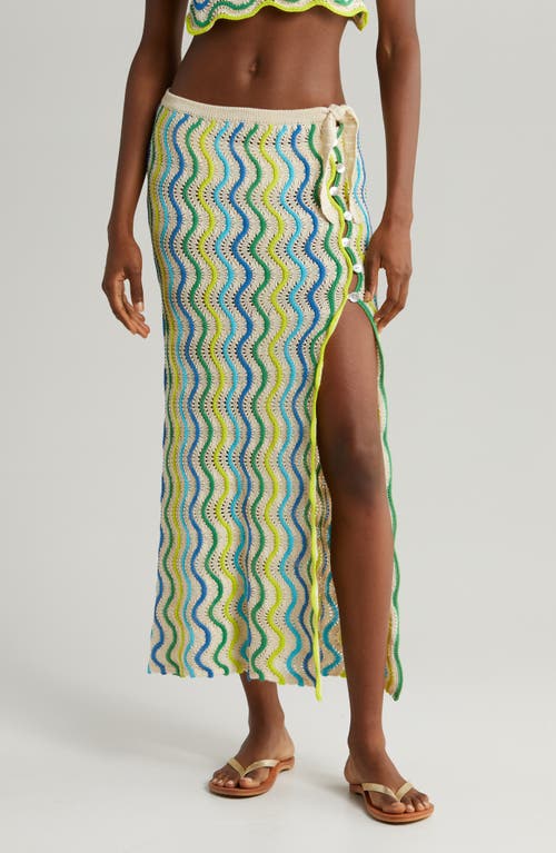 Capittana Jade Stripe Cover-up Jumper Skirt In Jade Multi