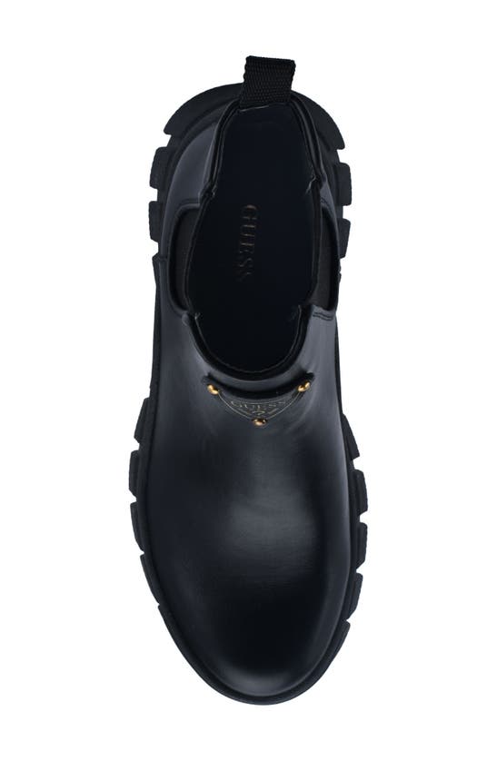 Guess Yesses Bootie In Black/ Black Faux Leather