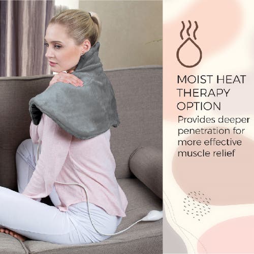 Pursonic Neckl & Shoulder Heating Pad In Grey