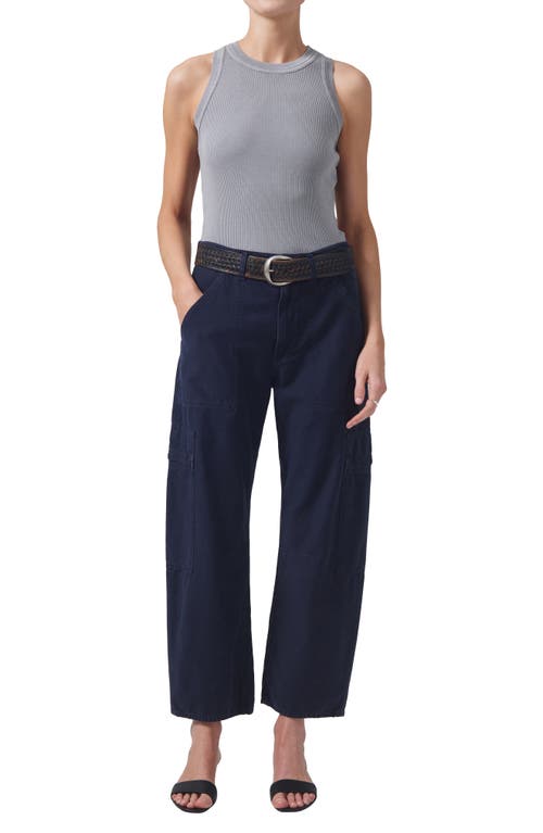 Shop Citizens Of Humanity Marcelle Low Rise Barrel Cargo Pants In Night Flight