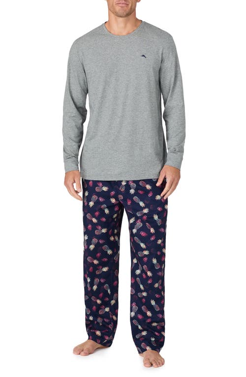 Tommy Bahama Long Sleeve Pajamas in Navy Graphite 