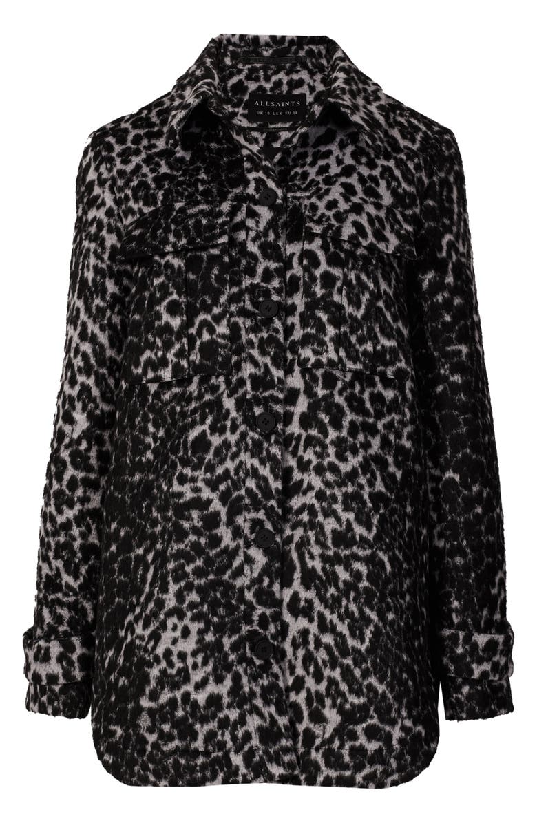 AllSaints Women's Jessa Leo Leopard Print Faux Fur Jacket | Nordstrom