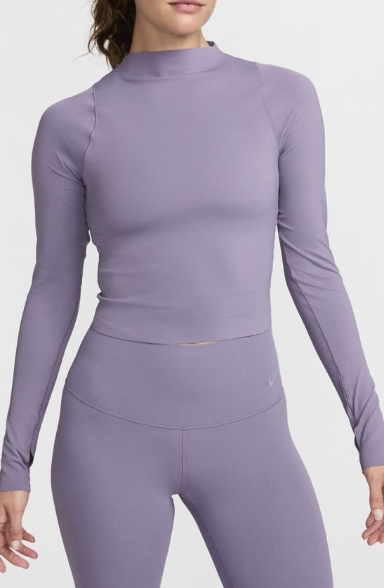 Shop Nike Zenvy Dri-fit Long Sleeve Top In Daybreak/ White