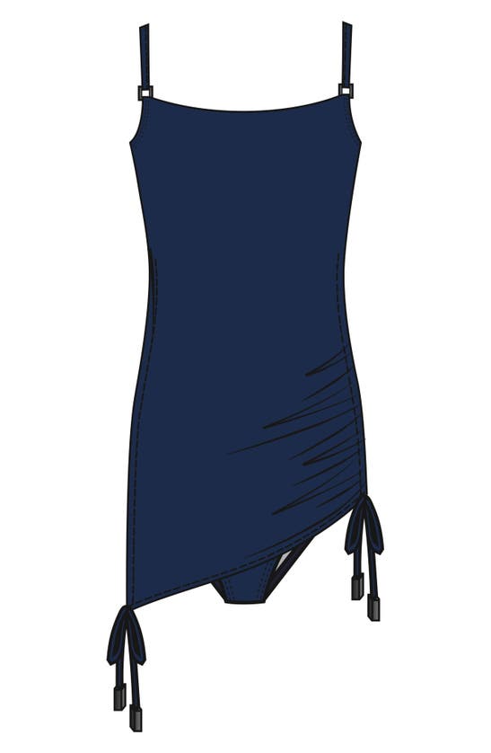 Shop Magicsuit Chromatique Ella Skirted One-piece Swimsuit In Navy Blue