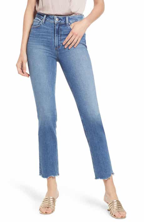 PAIGE Claudine High Waist Frayed Hem Flare Jeans | Nordstrom