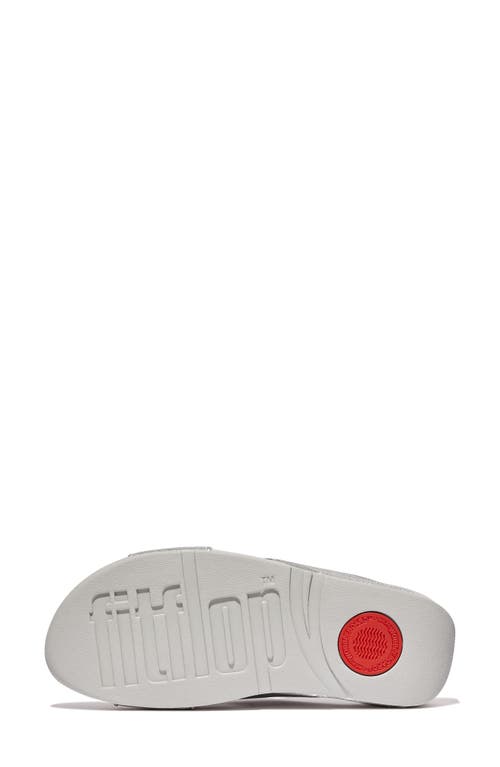 Fitflop Lulu Glitterdust Platform Wedge Slide Sandal In Silver