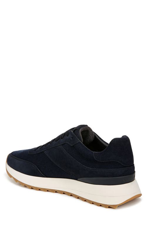 Shop Vince Edric Mixed Media Sneaker In Night Blue