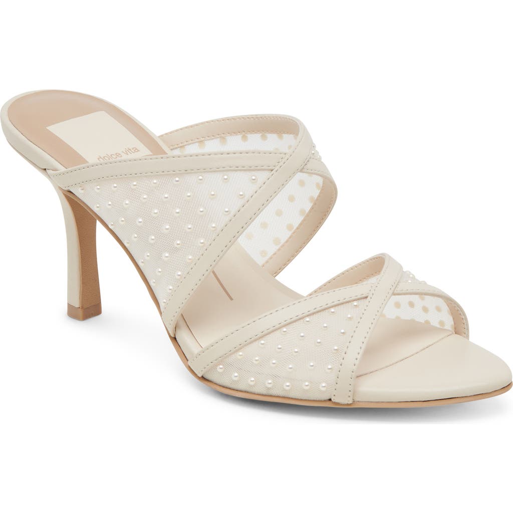 Dolce Vita Mandel Embellished Mule In Ivory Mesh