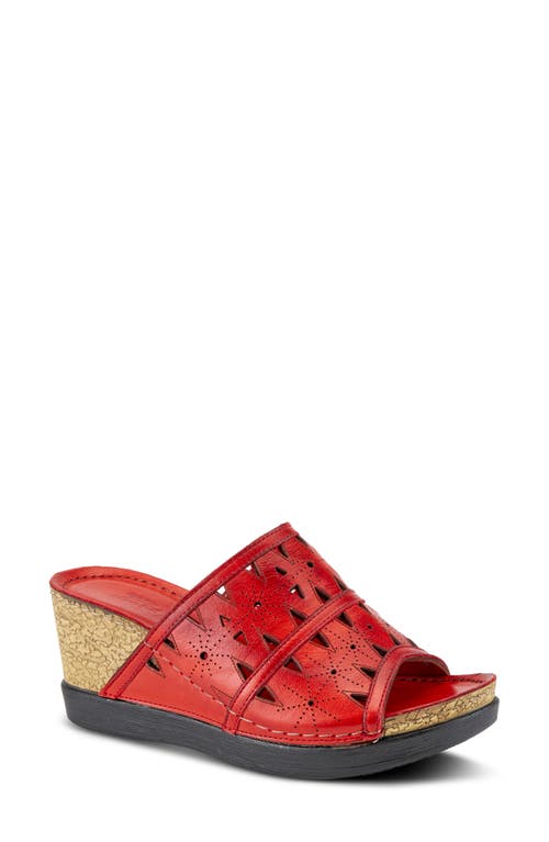 Shop Spring Step Fusa Wedge Sandal In Red