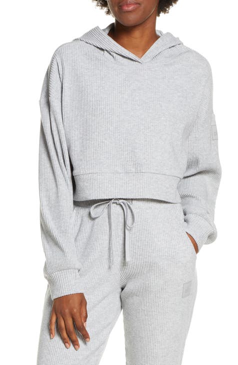ALO YOGA Cropped Headliner Sweater Vest in Grey
