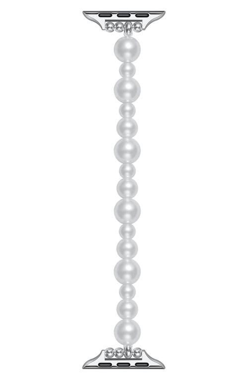 The Posh Tech Maeve 38mm Imitation Pearl Apple Watch® Bracelet Watchband, 42mm In White