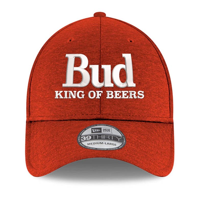 Shop New Era Scarlet Ken Schrader Bud King Of Beers 39thirty Flex Hat