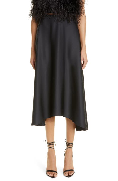 LAPOINTE Textured Satin Handkerchief Skirt in Black at Nordstrom, Size 12