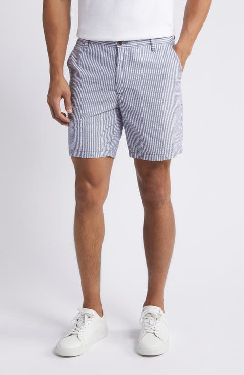 Cipher Slim Fit Stripe Seersucker Chino Shorts in Paradise Cove