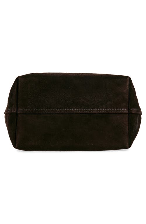 Madewell Essentials Suede Bucket Bag In Dark Carob