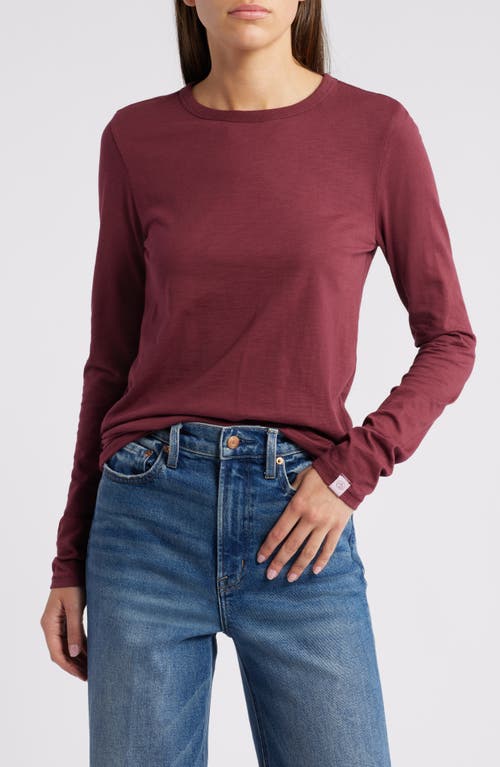 Rag & Bone The Slub Long Sleeve T-shirt In Burgundy