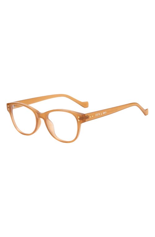 Montreal 60mm Round Blue Light Blocking Glasses in Amber/Clear