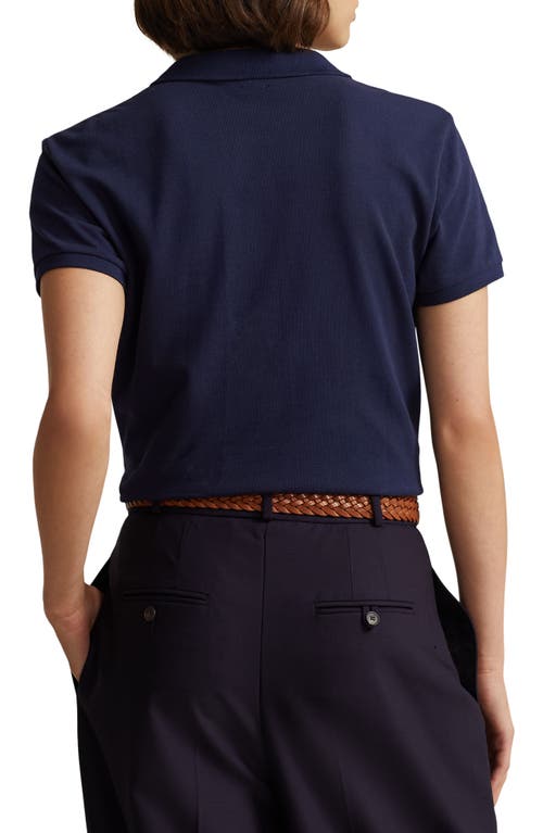 Shop Polo Ralph Lauren Classic Fit Piqué Polo In Newport Navy/red Pp