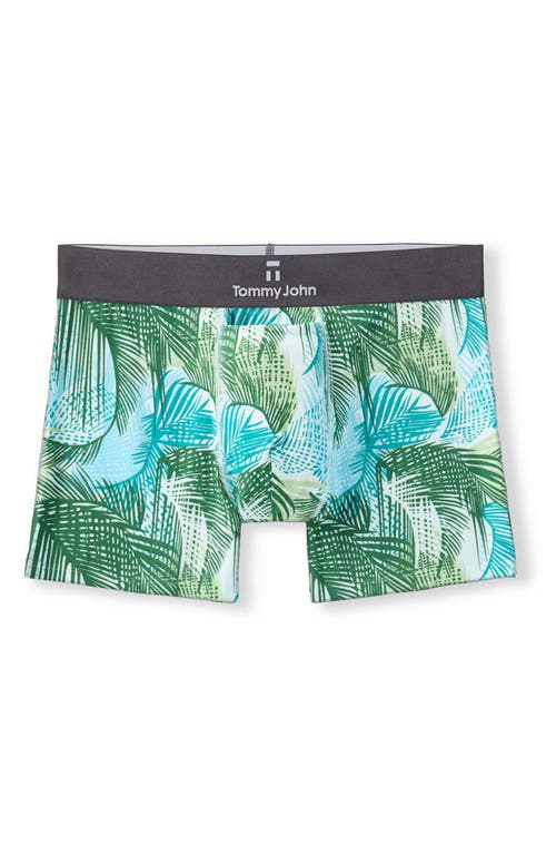 Shop Tommy John Second Skin Boxer Briefs In Aqua Palm Shadow