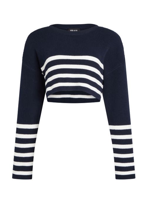 Shop Ser.o.ya Sharlie Sweater In Navy/white Stripe