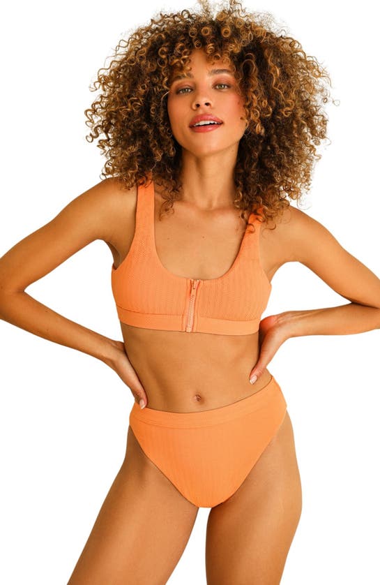 Shop Dippin Daisys Wave Front Zipper Closure Bikini Top In Reef