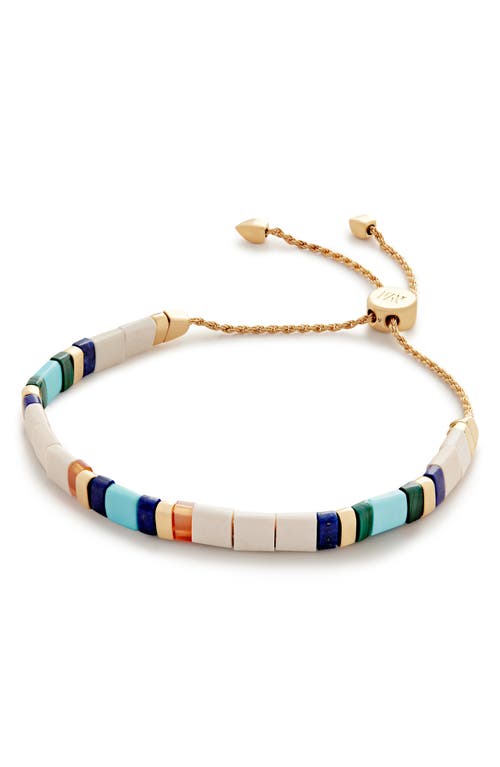 Monica Vinader Delphi Jasper Friendship Bracelet In 18ct Gold Vermeil/ss