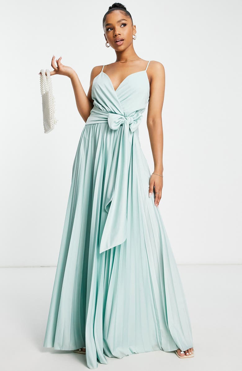 ASOS DESIGN Pleated Knit Maxi Dress, Main, color, 