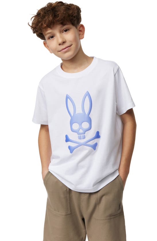 Shop Psycho Bunny Kids' Norwood Graphic T-shirt In White