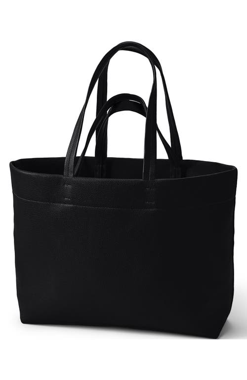 Shop Lands' End Faux Leather Tote In Black