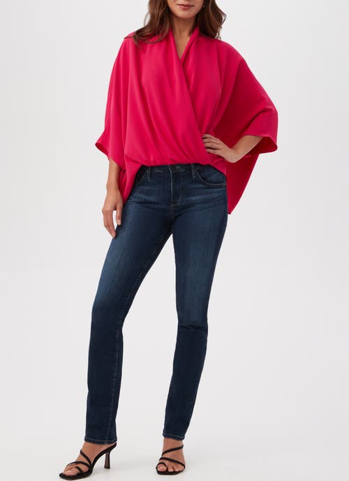 Trina Turk Concourse Draped Georgette Top In Fairy Fuchsia