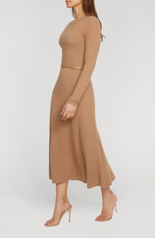 Shop Elie Tahari Sabrina Long Sleeve Cashmere Maxi Sweater Dress In Saddle Brown