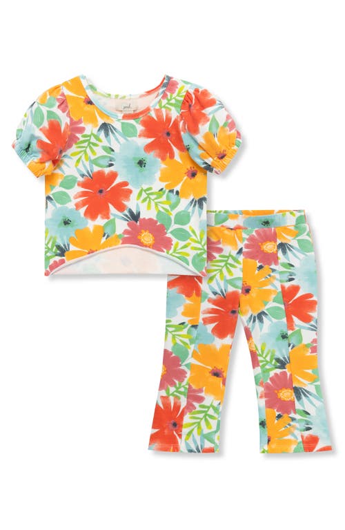 Peek Essentials Floral Knit Top & Pants Set Print/Blue at Nordstrom,