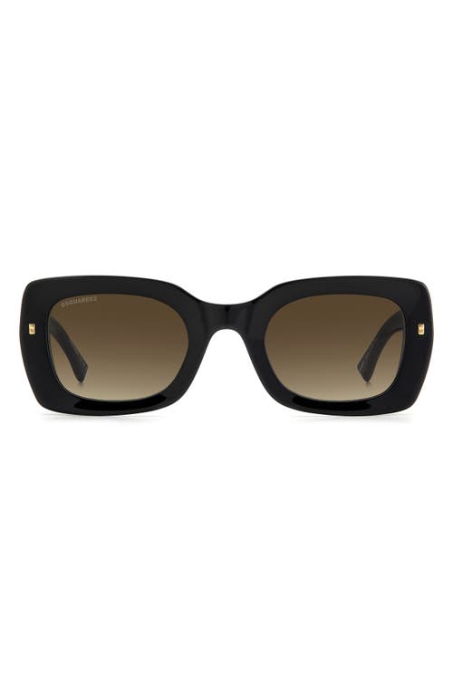 Shop Dsquared2 51mm Rectangular Sunglasses In Black/brown Gradient